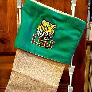 LSU burlap Christmas stocking